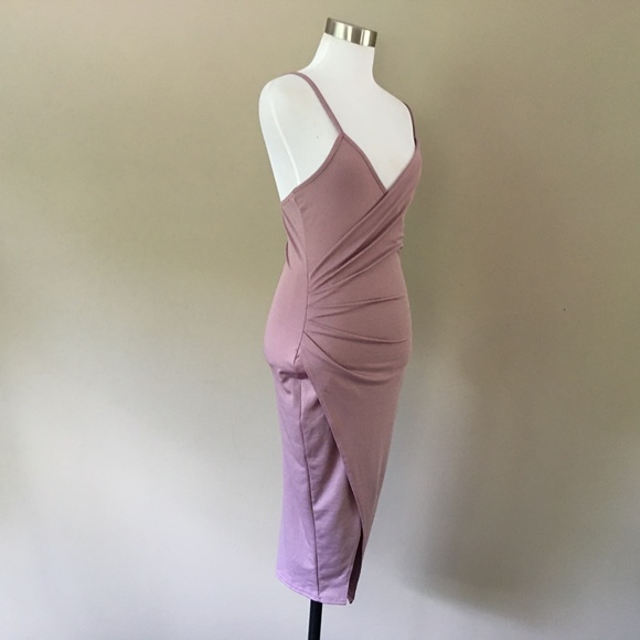 BooHoo Night  Small Dusty Pink Purple Slip Dress - Picture 4 of 9